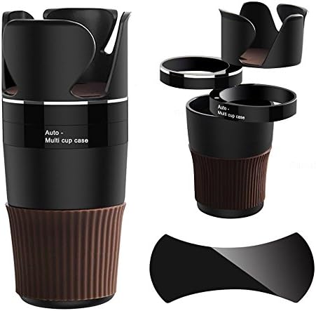 UMydeal Car Cup Holder, 5 in 1 Multi-Functional Holds Mugs Organizer,Adjustable Car Cup holder with Drink Phone Holder And Little Stuff Storage Cup, Black