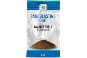 Mascota Products Walnut Shell Sandblasting Grit 16/30 (0.5 mm-1mm) – Biodegradable, Reusable Media for Cleaning Car Engines & Cylinder Heads 5 kg Pouch