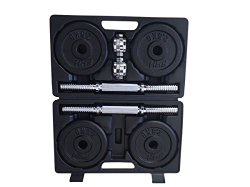 Gewichte-Set, olympisch, aus Gusseisen, 20 kg, Schwarz