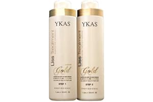 Y-KAS PROFESSIONAL Y-Kas Gold Liss Treatmet Progressive Brush Brilho de Ouro Brazilian Keratin Hair Straightening Smoothing System 2 x 1000ML