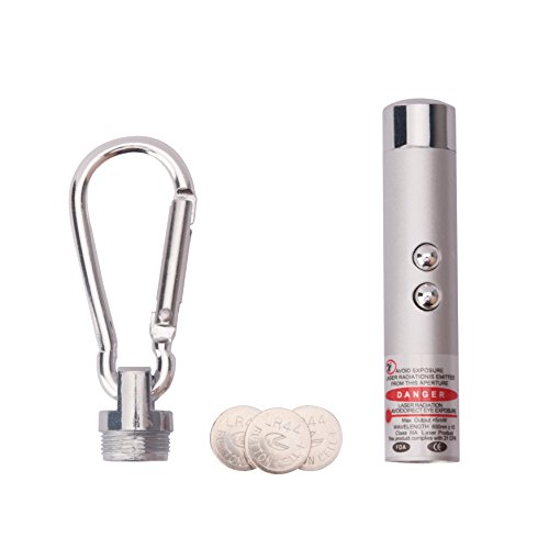 ZXK CO 2 Stück Multifunktion Tragbare Mini LED Mini LED Licht und UV Licht Taschenlampe Mit Karabiner Schlüsselanhänger-Silber - 3