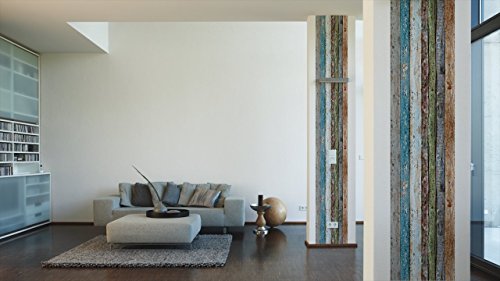 Livingwalls selbstklebendes Panel Pop up Panel Vintage Holzoptik fotorealistisch 2,50 m x 0,35 m bunt Made in Germany 942191 94219-1 - 5