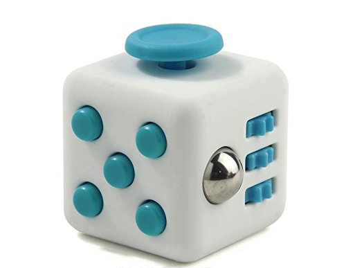 Fidget Cube Toy Relieves Stress and Anxiety for Children and Adults- T&T (Blue/White)