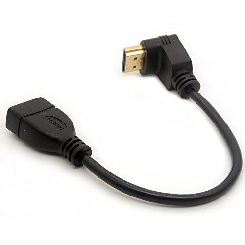 90 Grad HDMI Kabel Rechtwinkliges HDMI Verlängerungskabel Stecker auf Buchse Adapter mit Ethernet Unterstützt Auflösungen 4K UHD 3D für HDTV TFT LCD Monitore 20 cm (90 Deg) - 6