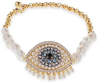Shourouk Women's Clear Crystals Eye Pearls Chocker