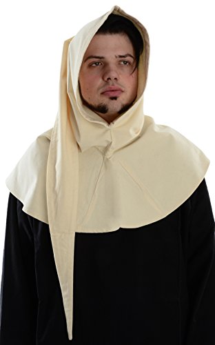 Preisvergleich Produktbild HEMAD Mittelalter Gugel Baumwolle / Leinenstruktur Mittelalterliche Kleidung beige