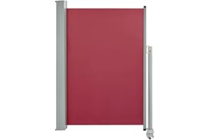 vidaXL Seitenmarkise Ausziehbar Sonnenschutz Sichtschutz Windschutz Seitenrollo Markise Seitenwandmarkise Balkon Garten Terrasse 120x300cm Rot