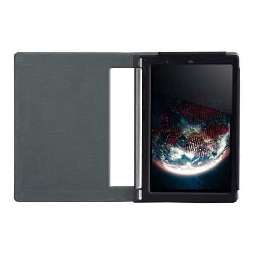 3in1 Set: kwmobile Hülle für Lenovo Yoga Tablet 10 – Tabletcover Slim Case Tablet Schutzhülle – Smart Cover Tabletcase Schwarz + Folie, kristallklar + Stylus, Schwarz - 6