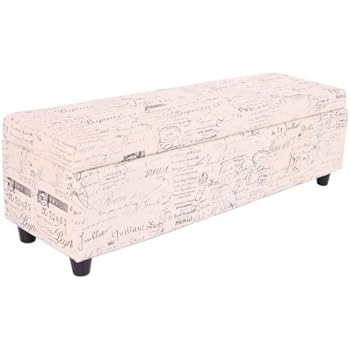 Mendler Aufbewahrungs-Truhe Sitzbank Bank Kriens Stoff/Textil