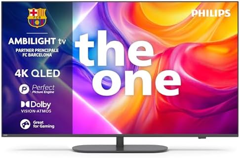 Philips Ambilight 'The One' 55PUS9010 QLED 4K Smart TV - Display 55’’ con processore P5 Perfect Picture Ultra HD, Titan OS, Dolby Vision e Dolby Atmos Sound