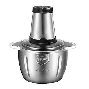 Negaor Electric Meat Grinder 2L Multi Function Stainless Steel Food Processor for Meat Vegetables Fruits Nuts 2-Speed Control Food Chopper for Home Kitchen Restaurants