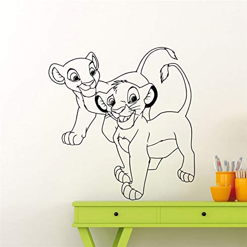 Preisvergleich Produktbild ljradj König der Löwen Wandaufkleber benutzerdefinierte Vinyl Aufkleber Familie Mädchen Junge Kindergarten Kinderzimmer Baby Schlafzimmer Kunst Dekoration Wandbild 87x93 cm
