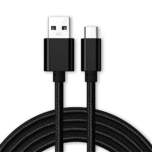Kit Me Out® Cable De Carga Rápida USB C, Tipo C Sincronización Cable [1M] 1 Metro para Samsung Galaxy A50, [3.1A Cargador Rápida] Trenzado Nilón Nylon [USB 3.0] - Negro