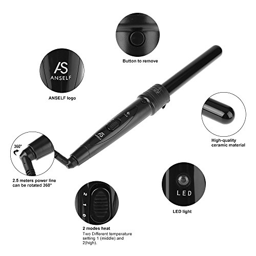 Anself 5 in 1 Multifunktions Austauschbarer Lockenstab Kit - 2