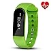 Produktbild Hembeer V3 Fitness-Tracker mit Herzfrequenz-Monitor, Schrittzähler, Aktivitätstracker, Schlafüberwachung, Bluetooth 4.0, Armband mit App für iOS & Android Smartphone, grün