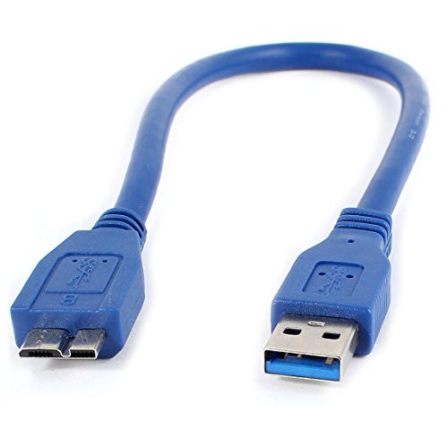 Stecker auf Stecker B Micro-Kabel - SODIAL(R)30 cm blau USB 3,0 Stecker ein Mikro USB Maennlich Synchronisierung und Ladegeraet fuer Stromkabel