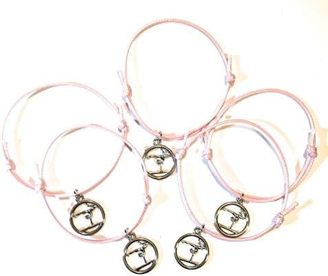 FizzyButton Gifts Set of 5 Adjustable Pink Cord Gymnast Bracelets