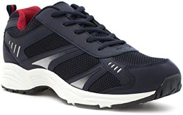 Tick Mens Mesh Lace Up Trainer In Navy - Size 11 UK - Blue