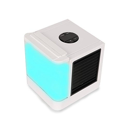 Meiqils Climatiseur Portable Ventilateur USB Muitifonction 3 EN 1 Mini Climatiseur Humidificateur Purificateur 7 LED Couleurs pour Maison/Bureau/Camping
