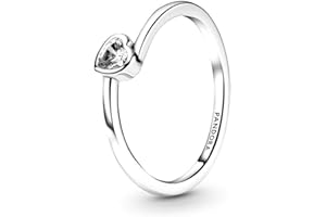 Pandora Pierścionek solitaire z przezroczystym sercem, 48