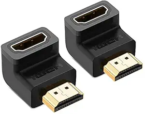 SHOPEE 4K HDMI Coupler Male to Female Port Right Angle 90 Degree Adapter- Pack of 2