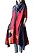 Vogstyle Women's Long Sleeve Printed Patchwork Pullover Sweater Dress Wine Red