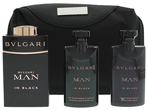 Bvlgari Man In Black Eau de Toilette Spray/After Shave Balm and Shower Gel Gift Set for Men