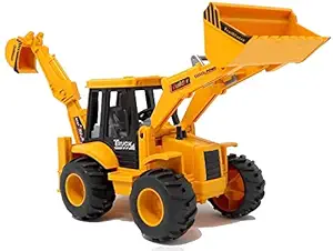 Yama Unbreakable Pull Along Back Excavator Construction Engineering Friction Power Toy,Dumper Trucks Vehicle Baby for Kids,Boys Baby Toys for Kids JCB.