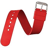 Uhrenarmband ZULUDIVER® 1-Teilig aus Gummi (Italienisch) Taucher PU Gummi Rot 20mm