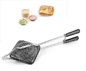 HILLWILL Non-Stick Toaster and Sandwich/Burger/Samosa Maker 270 Degree & Duet 2-Cut Aluminium Mini Gas Sandwich Toaster and Griller Fast And Easy Breakfast Maker