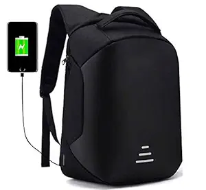 Awestuffs Polyester Anti Theft Water Resistant Premium Backpack with USB Charging Point - Fashion Bag for 15.6 inch Laptop 30 Liters (Black) (Pack of 1)