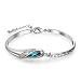 Valentine Gift By Shining Diva Platinum Plated Blue Crystal Bangle Bracelet for Girls and Women RS.299.00