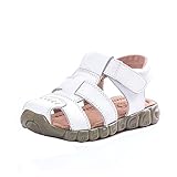 Cierre: Velcro CCZZ Sandalias Punta Cerrada Para Niños,Chicos Suave Único Auténtico Cuero Playa Sandalia Estilo Sandalias Ocasionales del