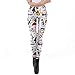 Produktbild Yazidan Damen Weihnachten Weihnachtsmann Claus Elch Drucken Spannen Hohe Taille Bleistift Hose Fitnessstudio Yoga Gamaschen Strecken Hosen Trainieren Fitness Sport Mehrfarbig Gedruckt(Weiß-F,M)
