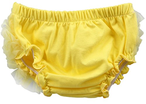 La Vogue Baby Girls Boys Ruffle Pants Knickers Bloomers Nappy Cover (L, Yellow)