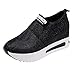 Produktbild Damen Casual Slip on Schuhe, Selou Flache Dicke Unterseite Stiefeletten Plattform Sportschuhe Frauen Sommer Plateau Keilabsatz Elegant Outdoor Art Pumps Running Camper Breite FüßE Sport Sneakers