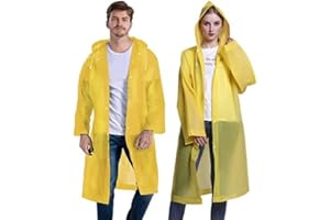 GUKOY 2 Pack Rain Ponchos Sports EVA Reusable Rain Ponchos with Hood for Men and Women