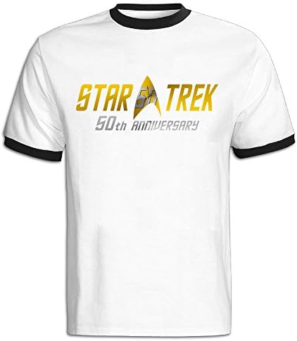 Yoko Men's Star Trek 50 Ringer T Shirts Short Sleeve