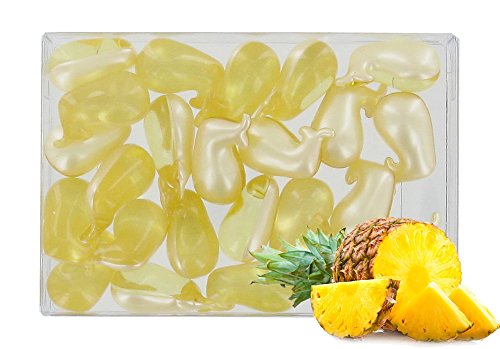 Box of 24 oil bath pearls - whale shaped - fragrance pineapple