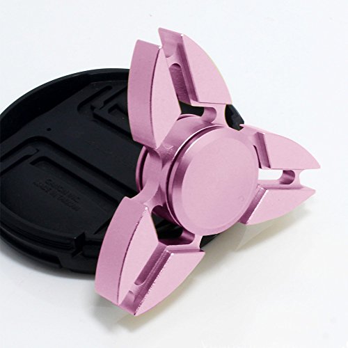 PlayMaty EDC Office Toy Aluminum Alloy Metal High Speed Tri-Spinner Fidget Toy for Stress and Anxiety Stress Relief (pink)