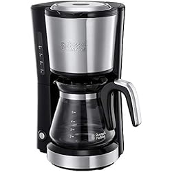 Russell Hobbs 24210-56 Machine à Café, Cafetière Filtre 625ml Compact Home, Café Rapide en 7mn, Plaque Chaude, Porte Filtre Amovible - Inox Brossé