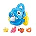 Produktbild GOUPPER Little Squirts Fun Bath Toys, Big Swallowing Fish with 5 Mini Marine Animal Bathtub Toy Organizer, Fun Squirting Water Toys Play Set for Kids Baby from 0-3 Years Old (Blue)