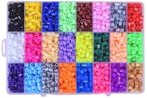 CXKPVFN Hama Beads Set - 4800pcs, 24 Colors, 5mm DIY Art Craft Toys, Iron Beads, Melting Kit & Storage Case