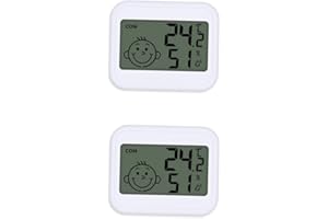 GENERIC Room Thermometer, Indoor Thermometer Hygrometer,Room Temperature and Humidity Meter With Digital Display to Monitor House Home Office Nursery Bedroom Baby Room Car (2 Pcs)