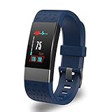 YoYoFit Fitness Trackers Pulsmesser, Rock Wasserdicht IP67 Activity Tracker Armbanduhr Blutdruck, Pulsuhren Smart Watch Uhr Fitness Armband Schrittzähler mit Schlafmonitor Kalorienzähler,Blau