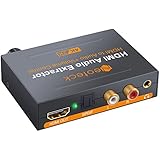 Neoteck 4K DAC HDMI Audio Extractor with Volume Adjustment HDMI to Optical Spdif Toslink + R/L(RCA) + 3.5mm Stereo Audio Converter for Blu-ray DVD Player Xbox One SKY HD Box PS3 PS4