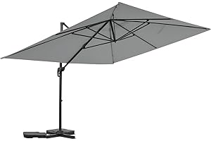 HABITAT ET JARDIN Parasol jardin déporté en aluminium "Sky 4" - 3 x 4 m - Gris