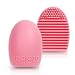 DE'LANCI Professional Oval Cosmetic Cream Powder Blush Makeup Brush+ Cosmestic Sponge Blender Flawless Puff+Silicone MakeUp Washing Brush Scrubber Board Cosmetic Clean Tool-3 in 1 Travel Makeup Tool Set