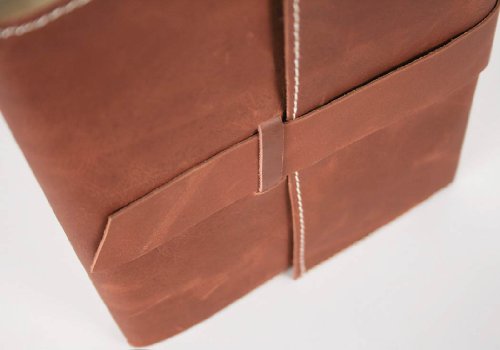 Attache Nachfüllbares Notizbuch handgefertigt mit Ledereinband Braun Large (21cm x 15cm x 2cm) - 4