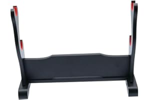 XMRISE Katana Sword Stand Holder Samurai Sword Bracket Katana Sword Display Stand Velvet Slot Black Varnish Finish 2 Tier